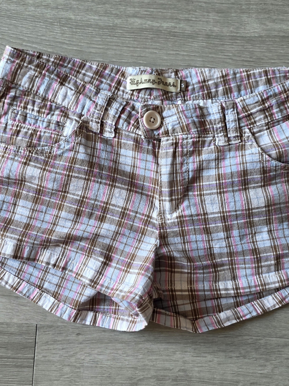 Y2k Highway Jeans Pink Plaid Women's Shorts